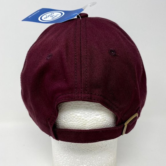 Life Is Good Strapback Hat Cap Beach Golf Relax Maroon Blue Words - Picture 4 of 7